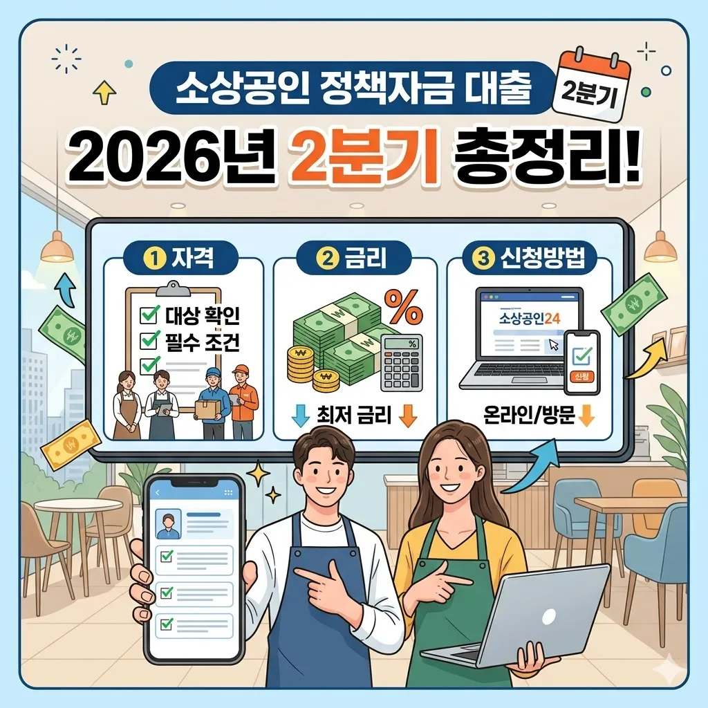 소상공인 정책자금 대출, 2026년 2분기 신청방법, 자격, 금리 총정리