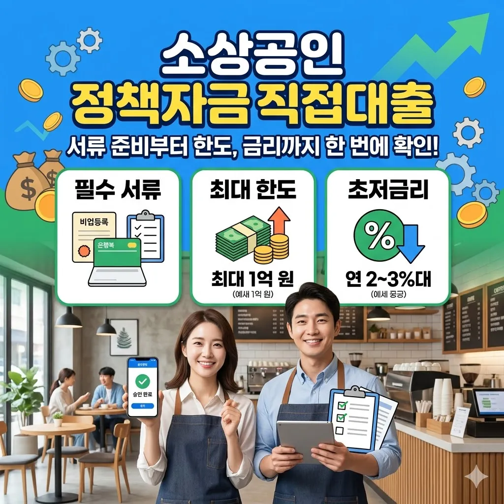 소상공인 정책자금 직접대출 서류 준비부터 한도, 금리까지 한 번에 확인하기