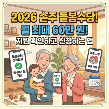 손주 돌봄수당지원 확인하고 월 최대 60만 원 받는 방법