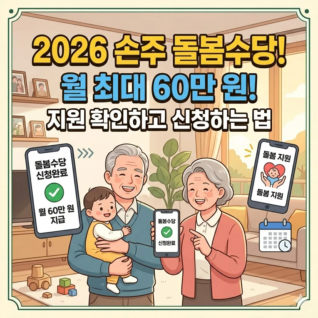 손주 돌봄수당지원 확인하고 월 최대 60만 원 받는 방법