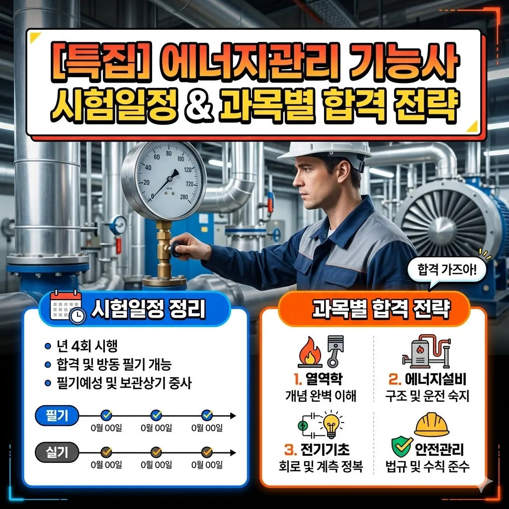 에너지관리 기능사 시험일정 및 과목별 합격 전략 정리