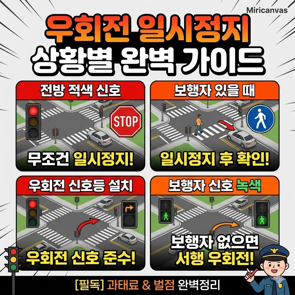 우회전 일시정지 방법 상황별 완벽 가이드