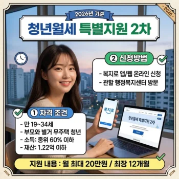 청년월세 한시 특별지원 신청방법 및 자격 조건