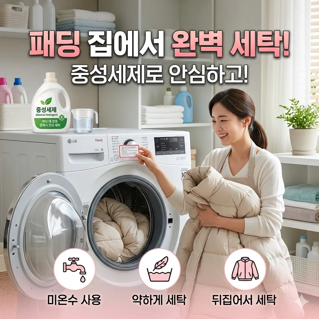 패딩 세탁법 중성세제 집에서 세탁하는 노하우