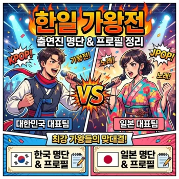 한일 가왕전 출연진 명단 및 한국 일본 대표팀 프로필 정리