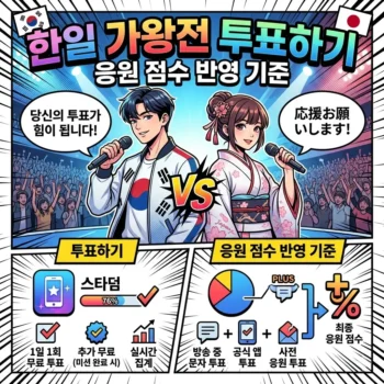 한일 가왕전 투표하기 및 응원 점수 반영 기준