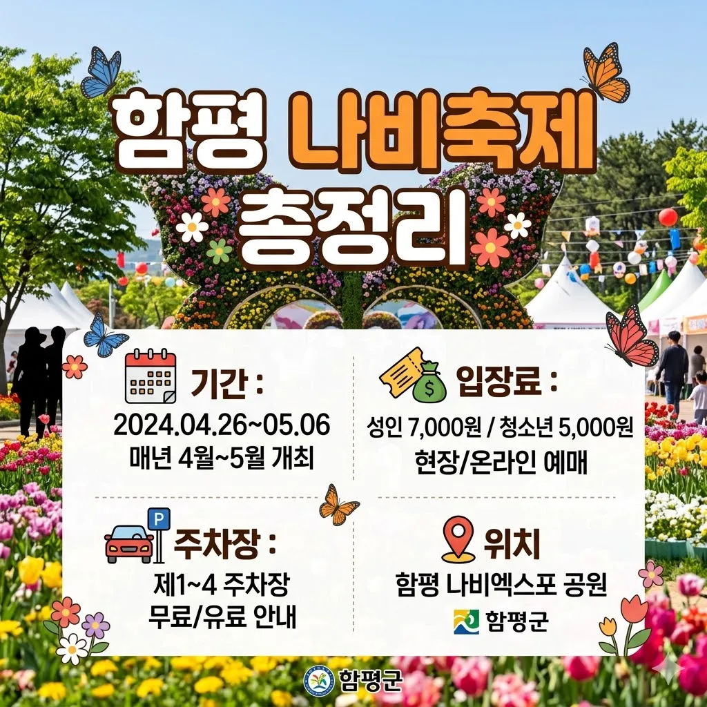 함평 나비축제 기간 및 입장료 주차장 정보 총정리