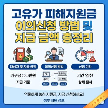 고유가 피해지원금 이의신청 방법 및 대상자 지급 금액 총정리