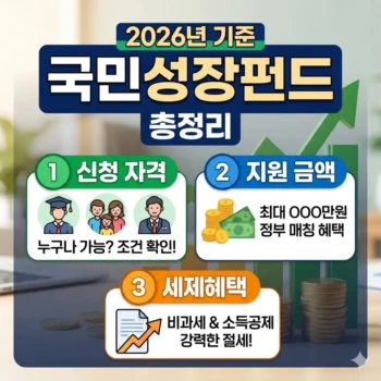 국민성장펀드 신청 자격 지원 금액 세제혜택 총정리 (2026년 기준)