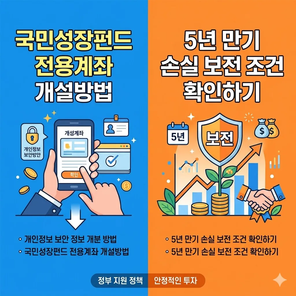 국민성장펀드 전용계좌 개설방법과 5년 만기 손실 보전 조건 확인하기