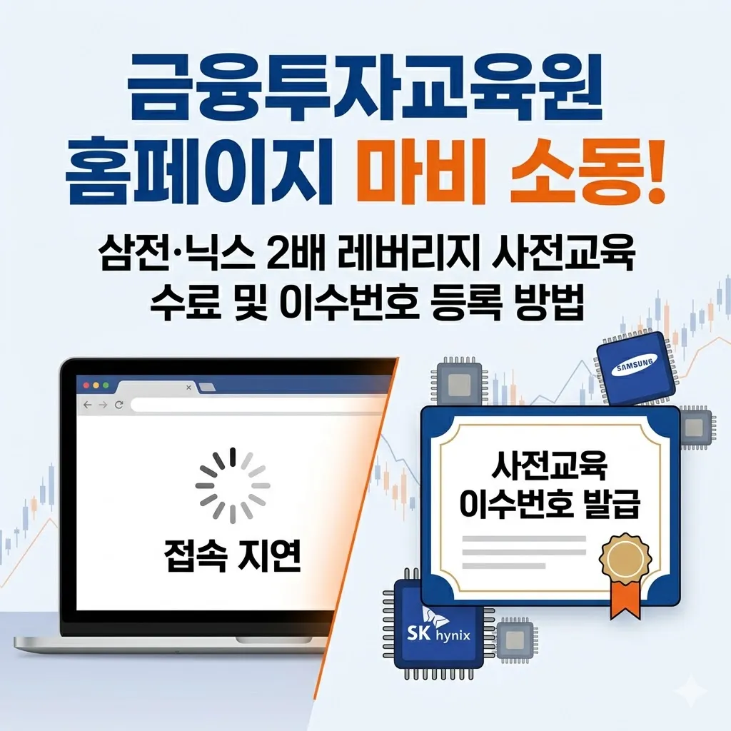 금융투자교육원 홈페이지 마비 소동! 삼전·닉스 2배 레버리지 사전교육 수료 및 이수번호 등록 방법