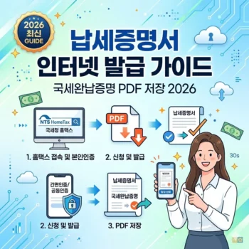 납세증명서 인터넷 발급 방법 및 국세완납증명 PDF 저장 2026 가이드