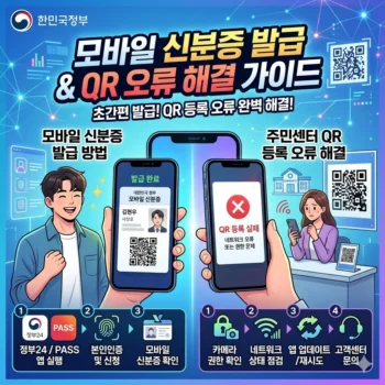 모바일 신분증 발급 방법 및 주민센터 QR 코드 등록 오류 해결 가이드