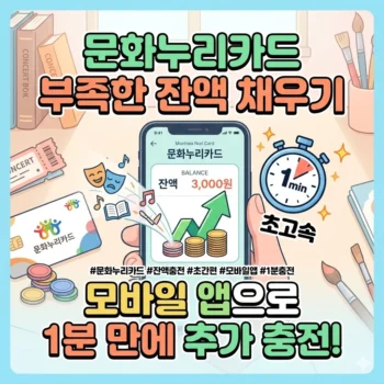 문화누리카드 추가 충전 모바일 앱으로 1분 만에 부족한 잔액 채우기