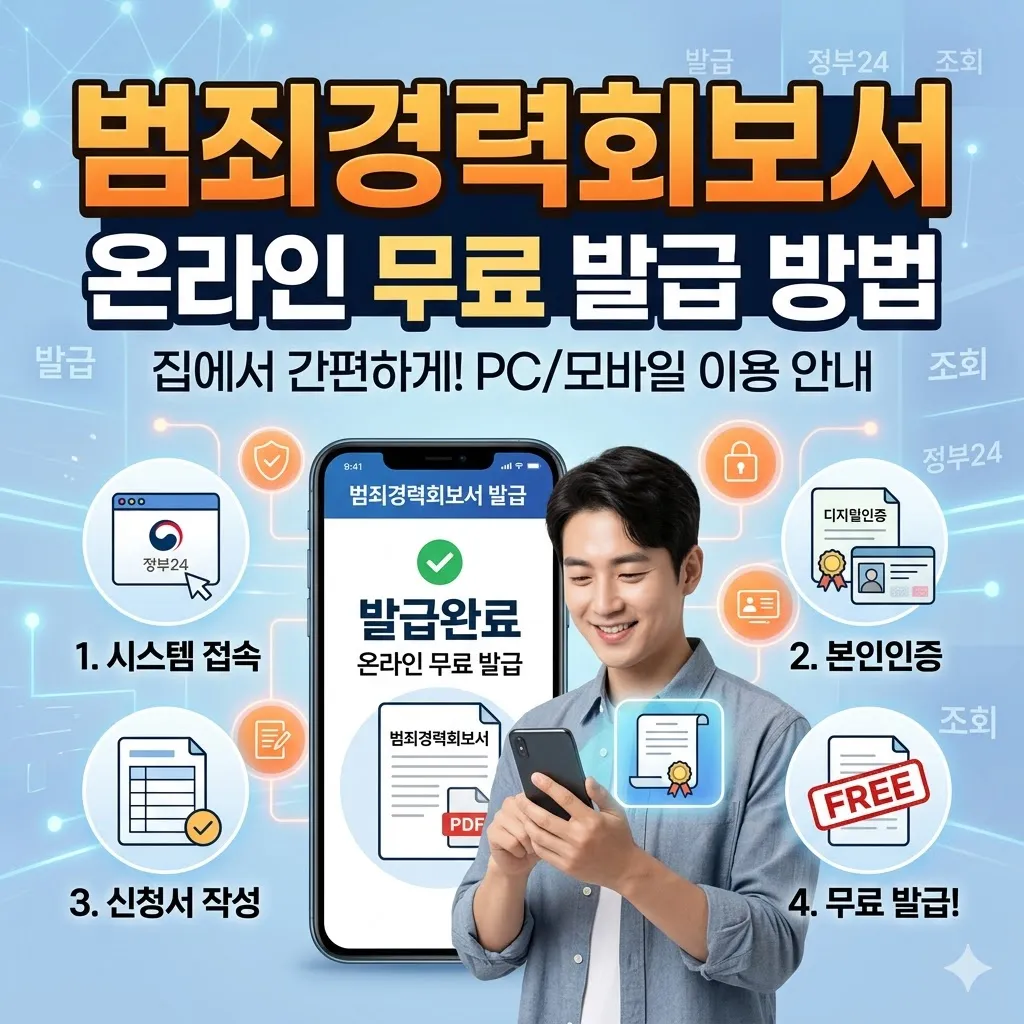 범죄경력회보서 발급시스템 이용 방법 및 온라인 무료 발급 절차 안내
