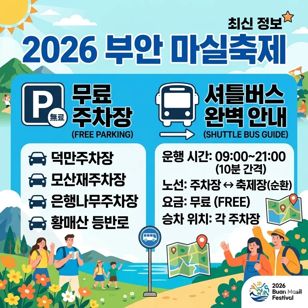 부안 마실축제 무료 주차장 위치 및 셔틀버스 완벽 안내(2026년 최신)