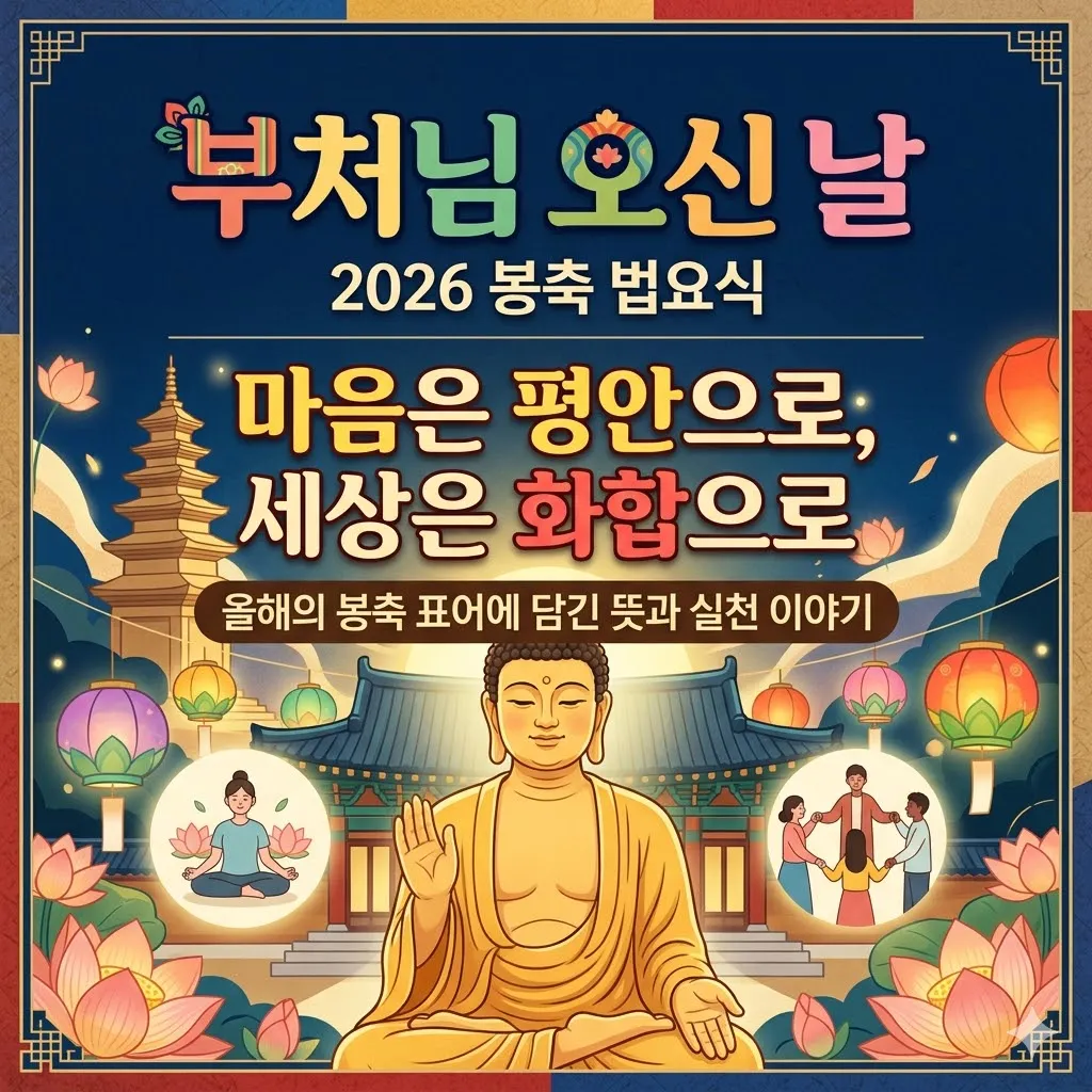 부처님 오신 날 올해의 봉축 표어 마음은 평안으로 세상은 화합으로에 담긴 뜻과 실천 이야기