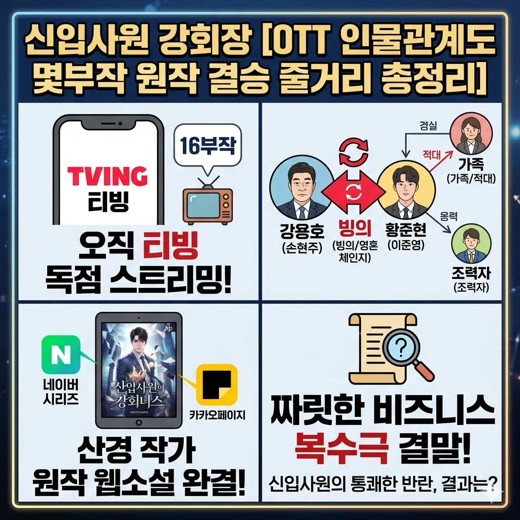 신입사원 강회장 OTT 인물관계도 몇부작 원작 웹소설 결말 줄거리 총정리