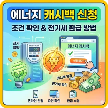 에너지 캐시백 신청 조건 확인하고 전기세 환급 신청하는 방법