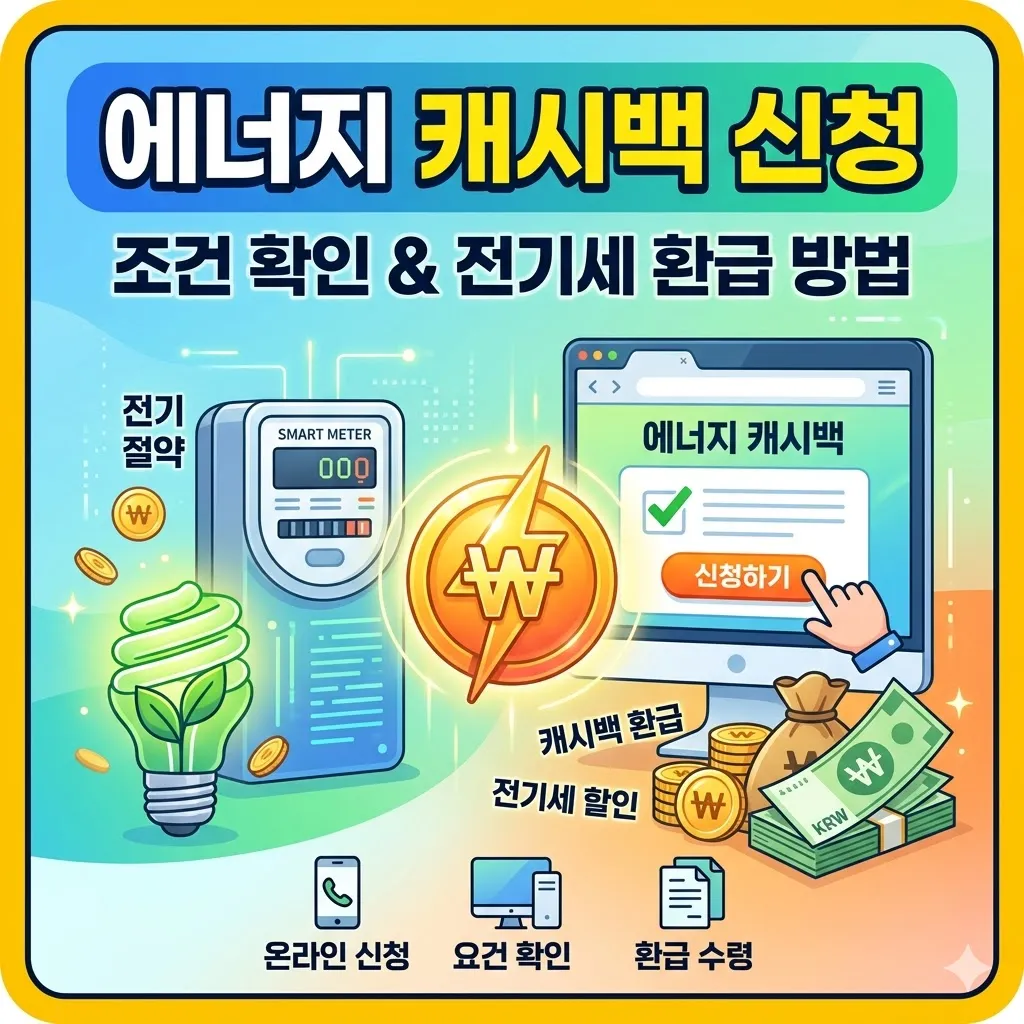 에너지 캐시백 신청 조건 확인하고 전기세 환급 신청하는 방법