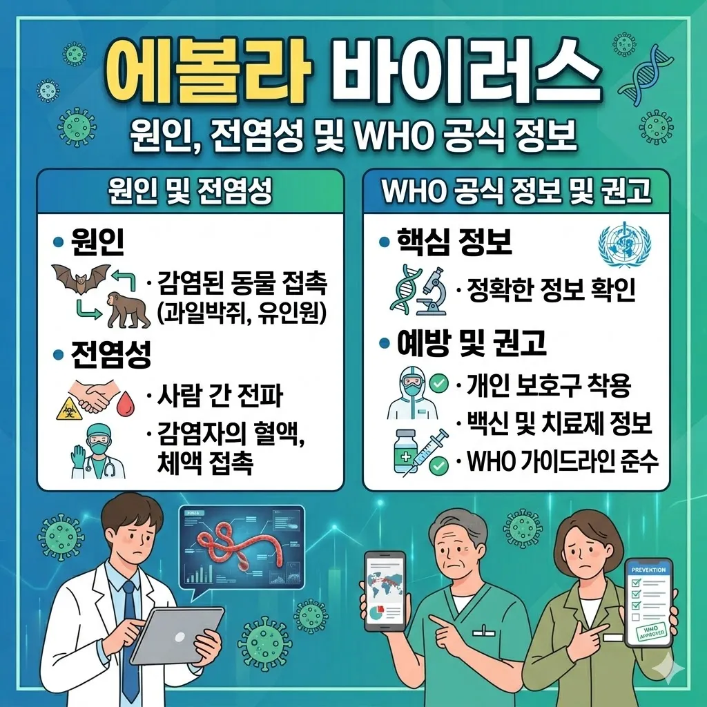 에볼라 바이러스 원인 전염성 및 WHO 공식 정보