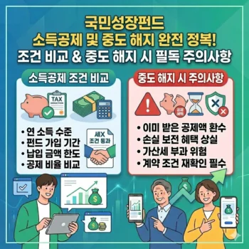 국민성장펀드 소득공제 조건 비교 및 중도 해지 시 주의사항