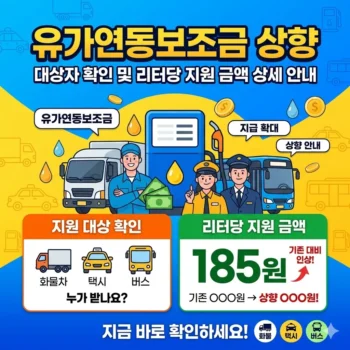 유가연동보조금 상향 대상자 확인 및 리터당 지원 금액 상세 안내