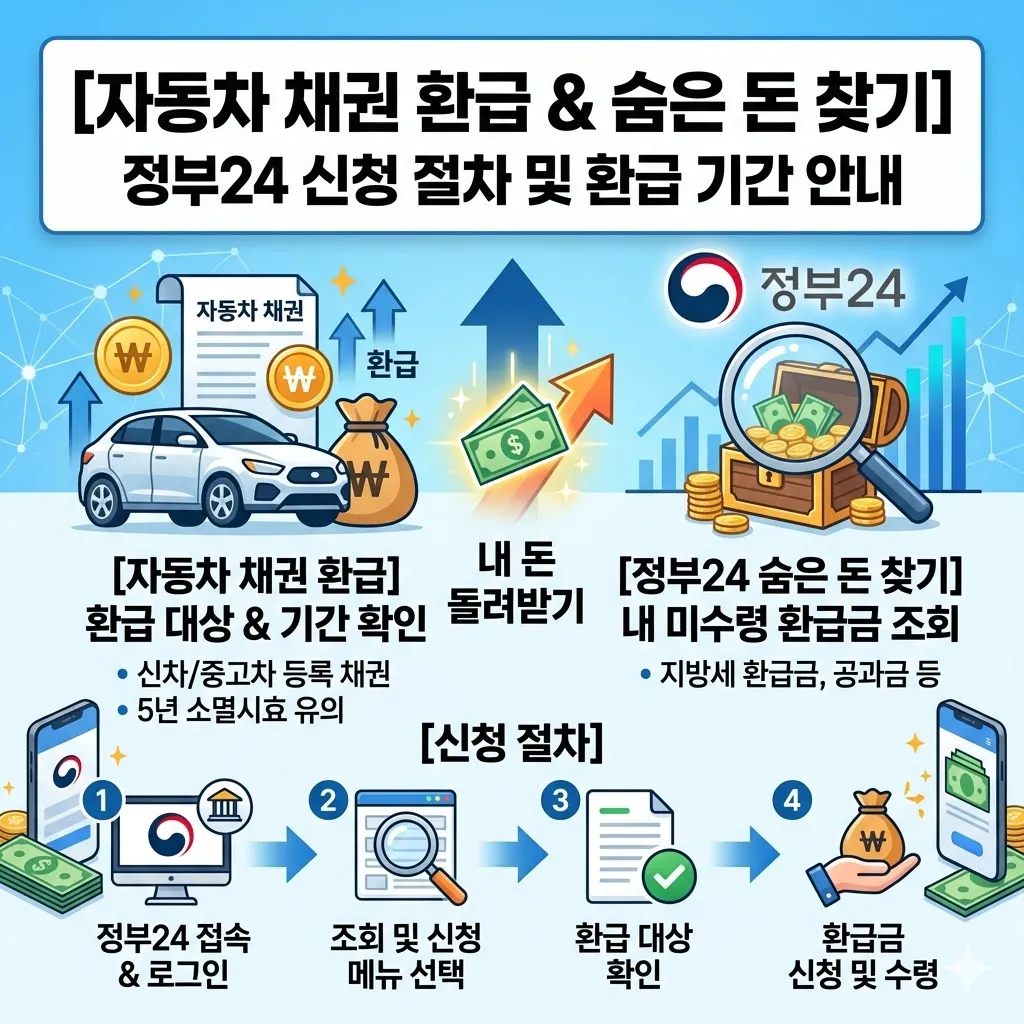 자동차 채권 환급 기간 및 정부24 숨은 돈 찾기 신청 절차