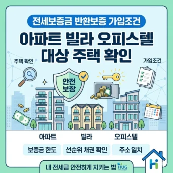 전세보증금 반환보증 가입조건 아파트 빌라 오피스텔 대상 주택 확인