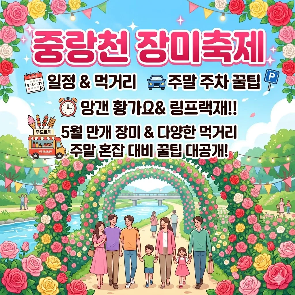 중랑천 장미축제 일정 및 먹거리와 주말 주차장 꿀팁