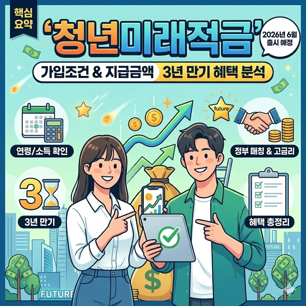청년미래적금 가입조건 및 지급 금액 3년 만기 혜택 분석 (2026년 6월 출시)