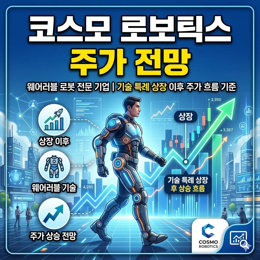 코스모 로보틱스 주가 전망 웨어러블 로봇 전문 기업의 기술 특례 상장 이후 주가 흐름 기준