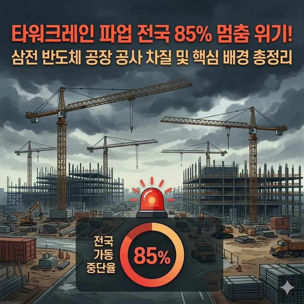 타워크레인 파업 전국 85% 멈춤 위기! 삼전 반도체 공장 공사 차질 및 핵심 배경 총정리