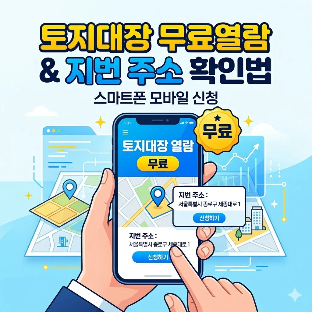 토지대장 무료열람 스마트폰 모바일 신청 및 지번 주소 확인법