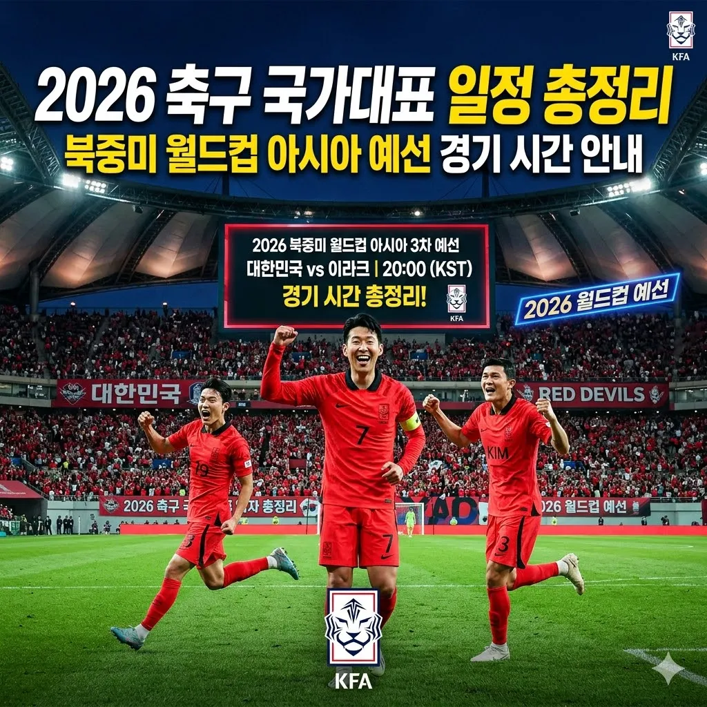 2026 축구 국가대표 일정 총정리 북중미 월드컵 아시아 예선 경기 시간 안내