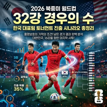 32강 경우의 수 | 한국 대표팀 토너먼트 진출 시나리오 32강 경우의 수 총정리