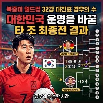 32강 대진표 경우의 수, 대한민국 운명을 바꿀 타 조 최종전 결과 총정리
