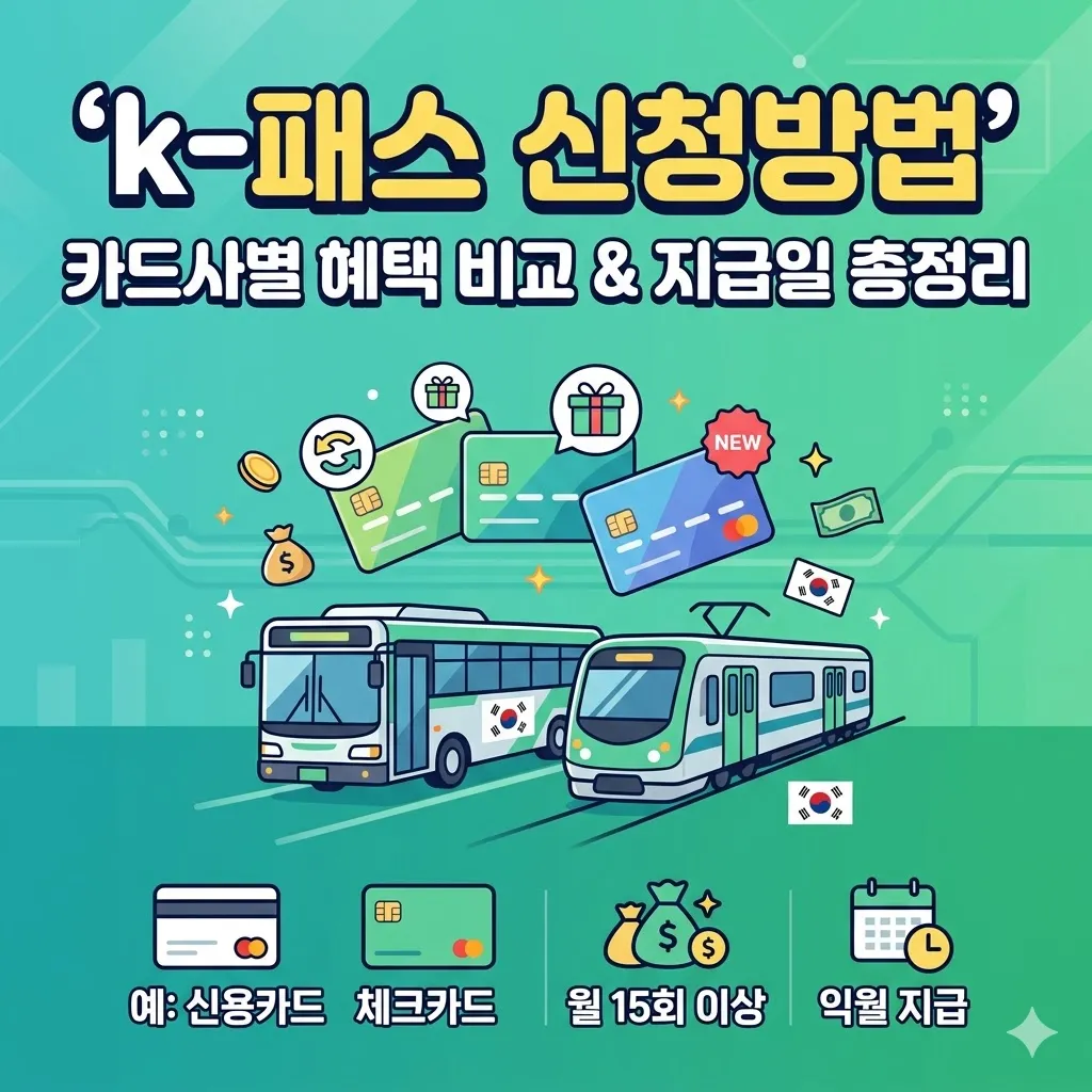 k-패스 신청방법 및 카드사별 혜택 비교, 지급일 총정리