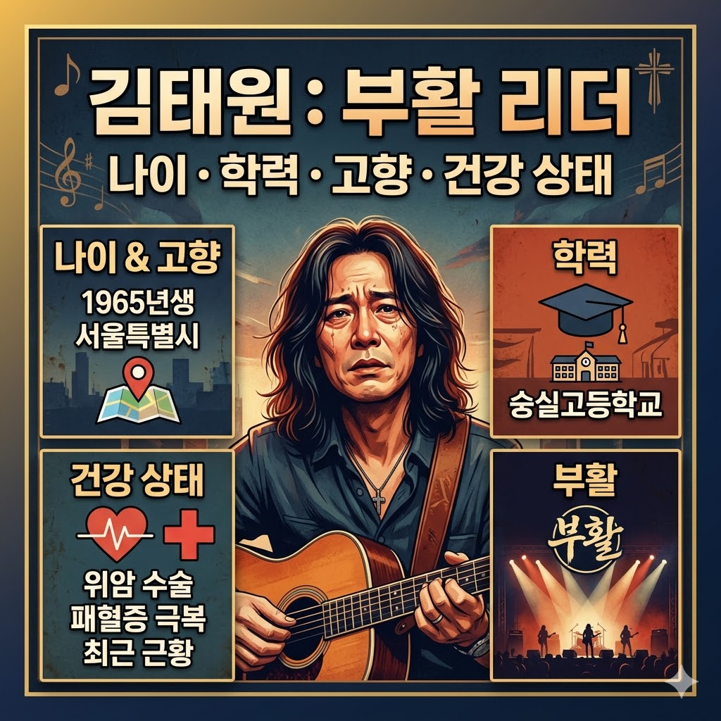 김태원 나이 학력 고향 및 김태원 건강 상태 정보(부활 리더)
