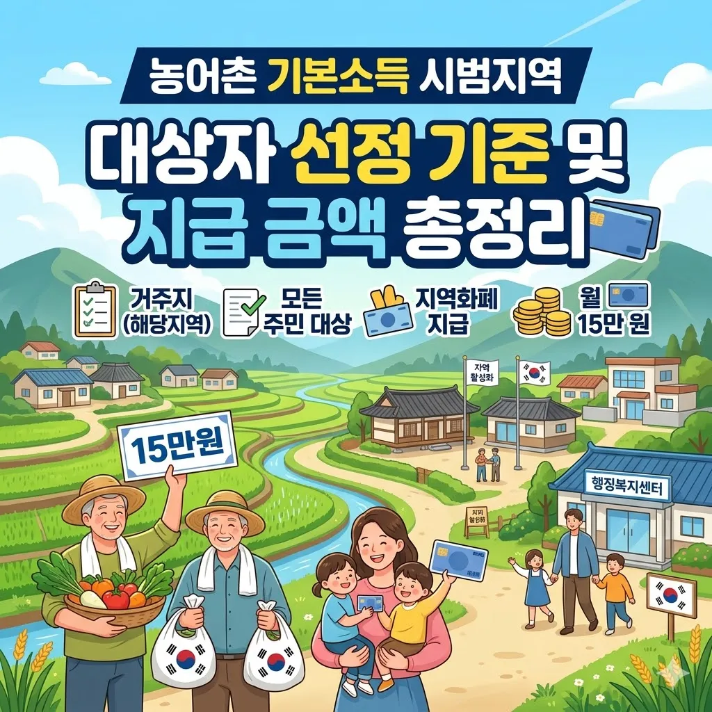농어촌 기본소득 시범지역 대상자 선정 기준 및 지급 금액 총정리