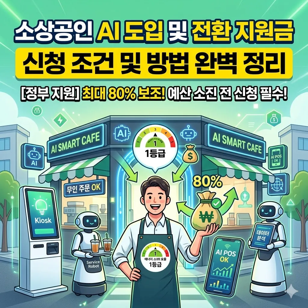 소상공인 AI 도입 및 전환 지원금 신청 조건 및 소상공인 AI 도입 및 전환 지원금 신청 방법 완벽 정리