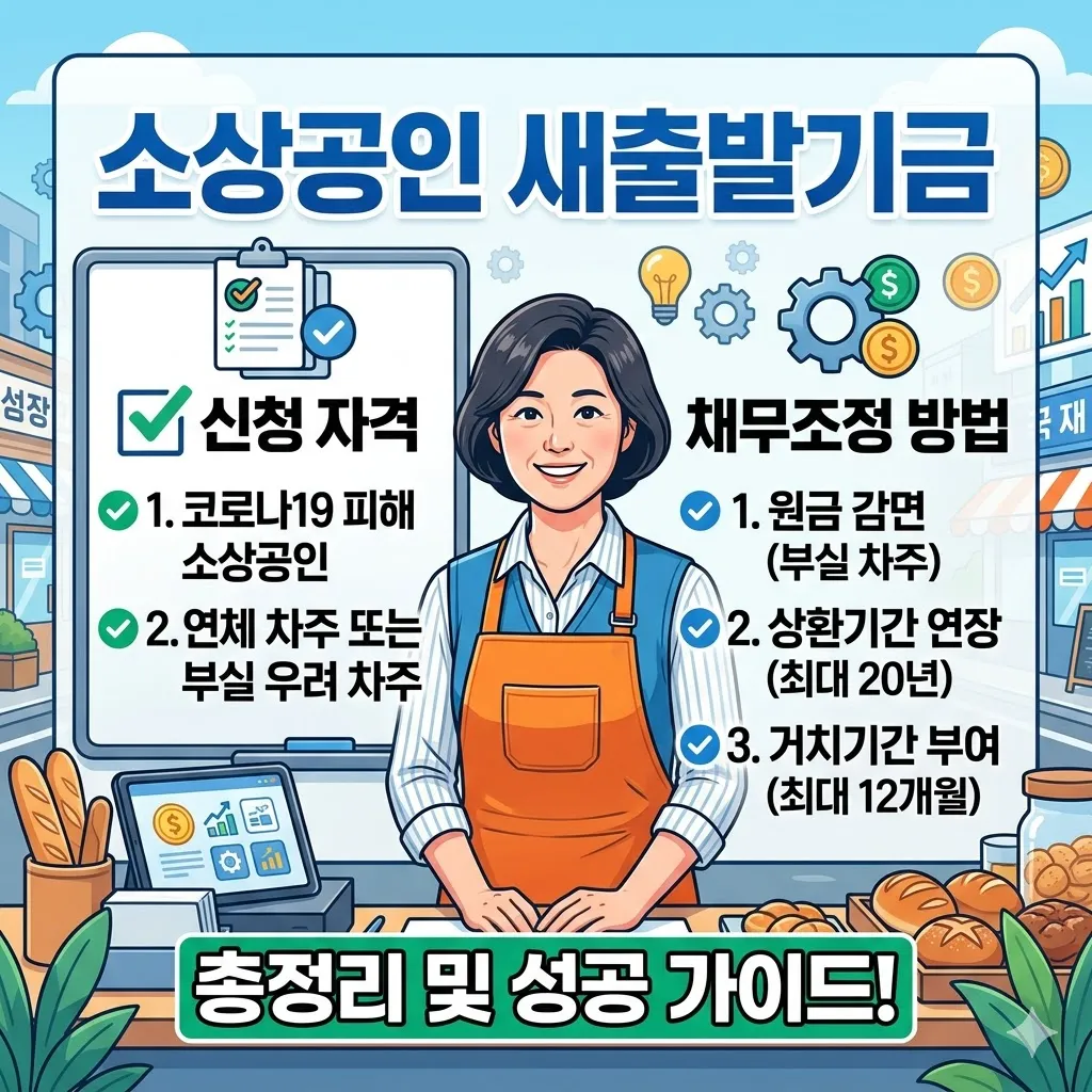 소상공인 새출발기정기금 신청 자격 및 채무조정 방법 총정리