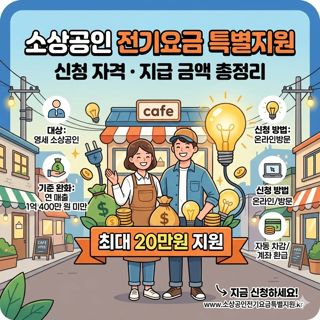 소상공인 전기요금 특별지원 신청 자격 지급 금액 총정리