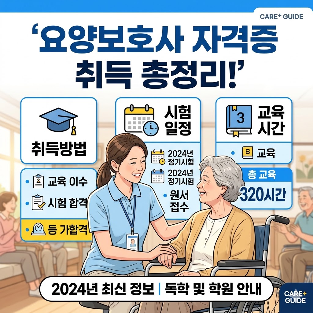 요양보호사 자격증 취득방법 및 요양보호사 시험 일정 교육 시간 총정리