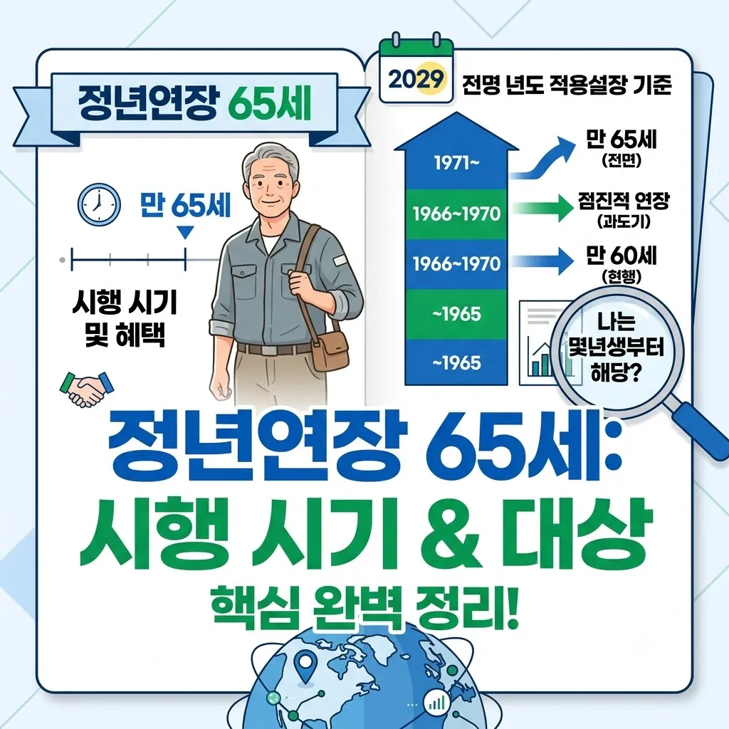 정년연장 65세 시행 시기 및 몇년생부터 적용될까?