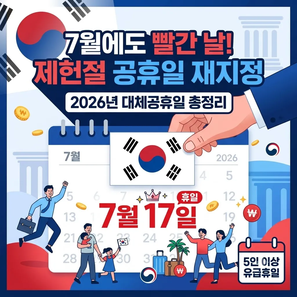 제헌절 공휴일 재지정 2026년 대체공휴일 적용 여부 총정리