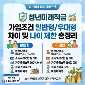 청년미래적금 가입조건 일반형 우대형 차이와 나이 제한 안내