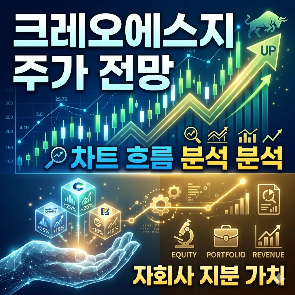 크레오에스지 주가 전망 자회사 지분 가치 및 차트 흐름 분석