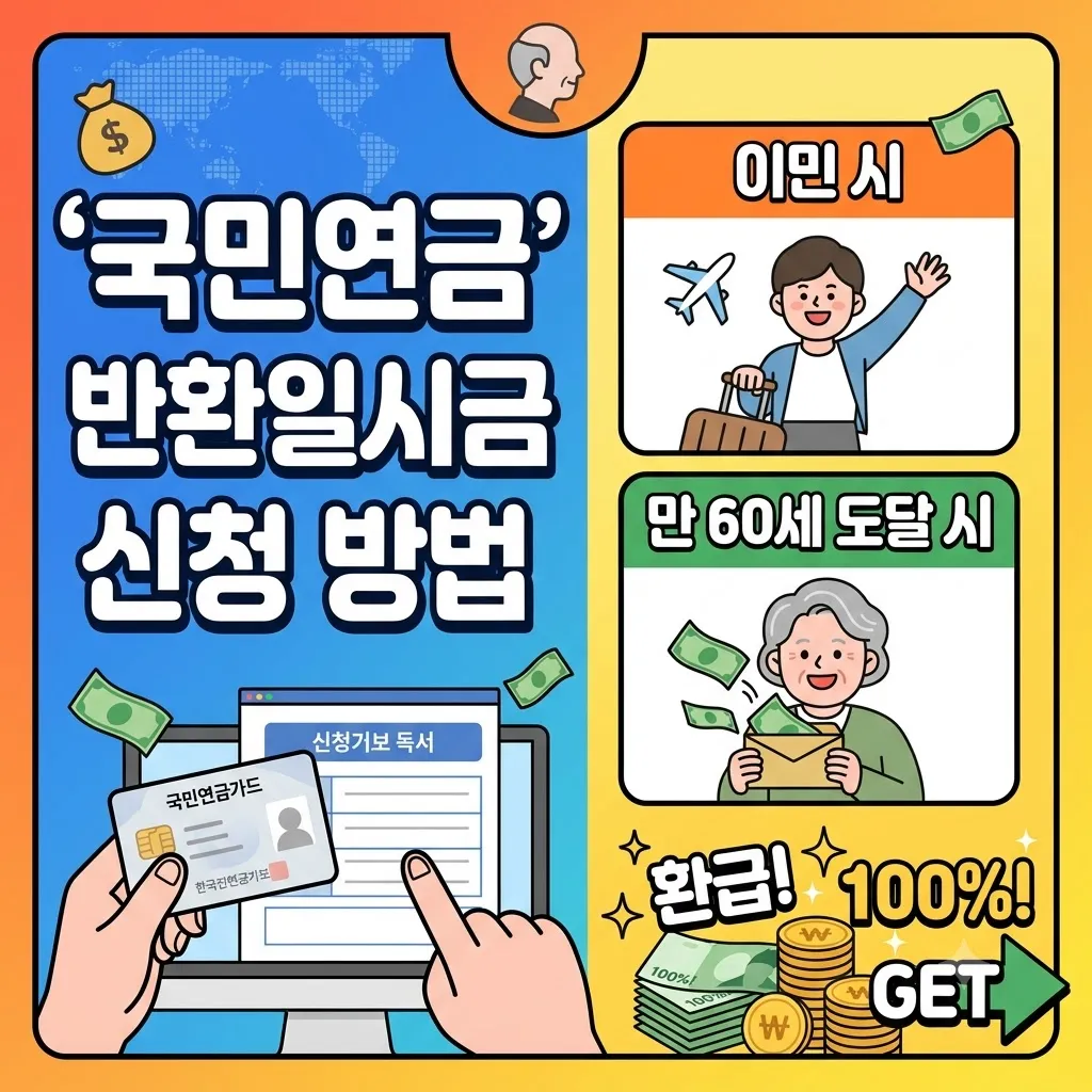 국민연금 반환일시금 신청 방법 이민·만 60세 도달 시 환급받기