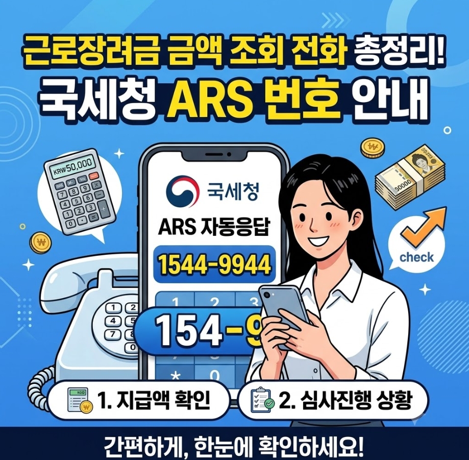 근로장려금 금액 조회 전화 총정리 근로장려금 금액 조회 전화 국세청 ARS 번호 안내